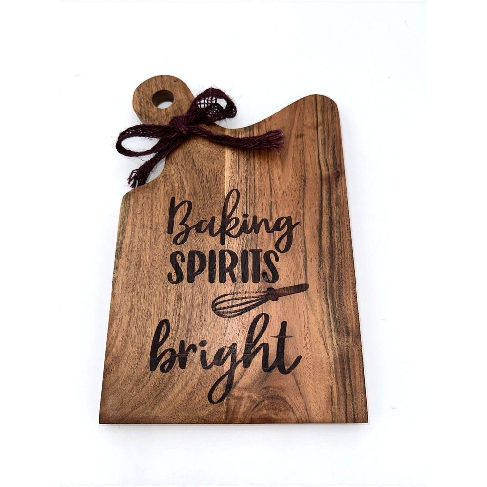Fabulous Home Acacia Wood Paddle Board Baking Spirits Bright Decor 11"